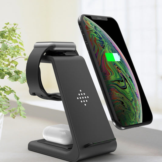 3 In 1 Fast Charging Station Wireless Charger Stand Wireless Quick Charge Dock For Phone Holder - 图片 1