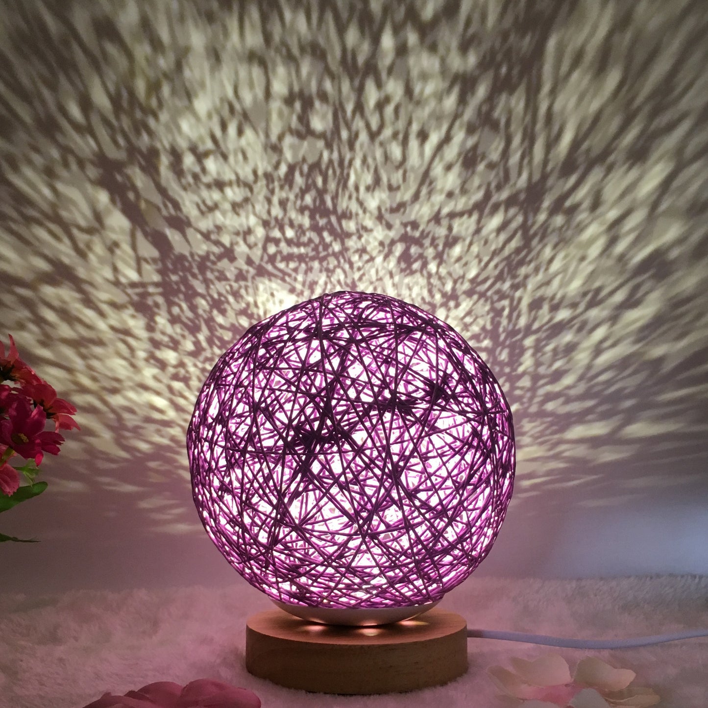 Amazon Hot Selling Creative Linen Table Lamp Novel and Unique LED Intelligent USB7 Color RGB16 Color Remote Control Rattan Ba