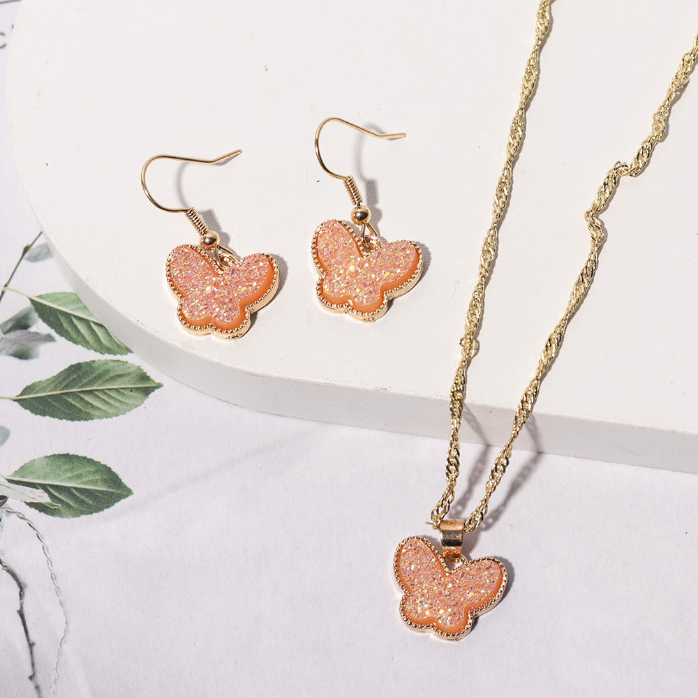 European And American Fashion Butterfly 2-piece Set Jewelry Wholesale 716e2294 d451 4edf 82d6 d76ed66cce39