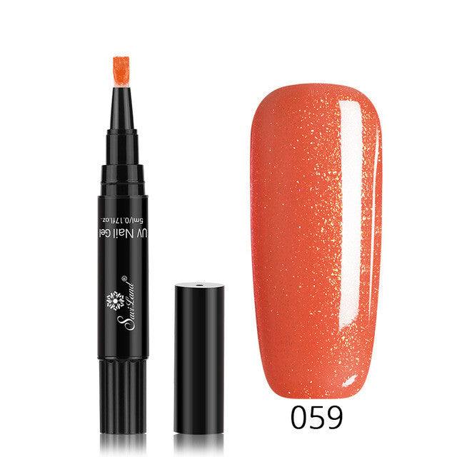 3 In 1 Gel Nail Varnish Pen Glitter One Step Nail Art Gel Polish Hybrid - HD Wireless Product #26