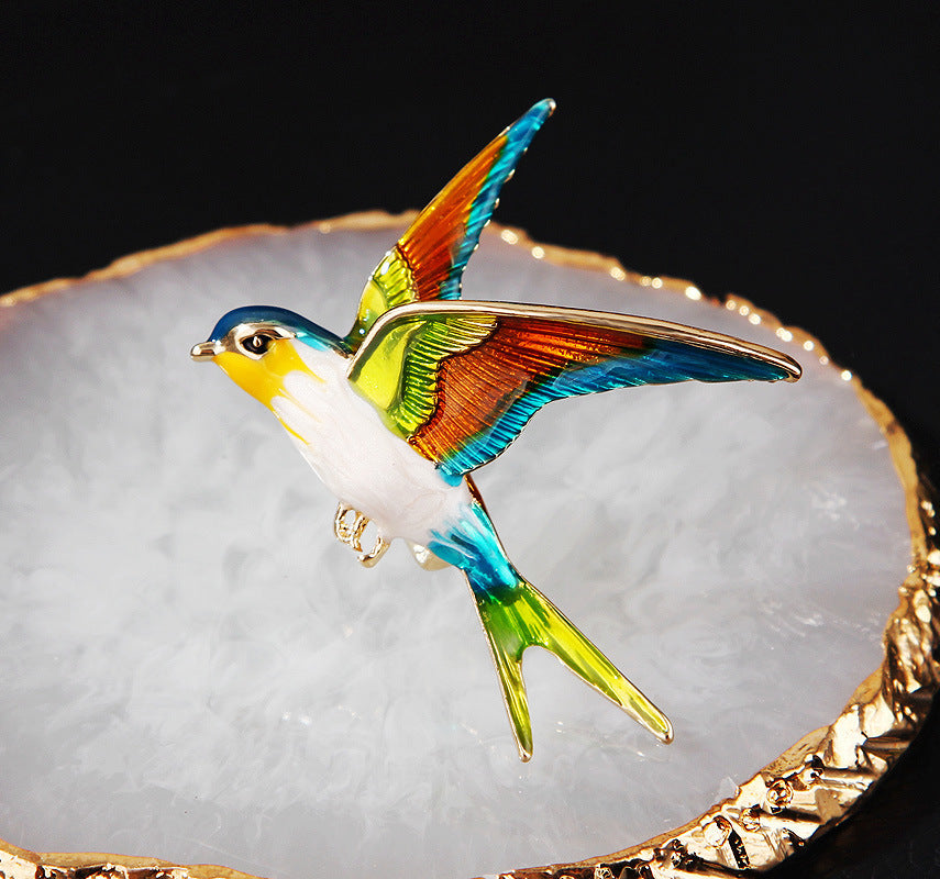 Alloy Diamond Color Swallow Brooch 717978344589