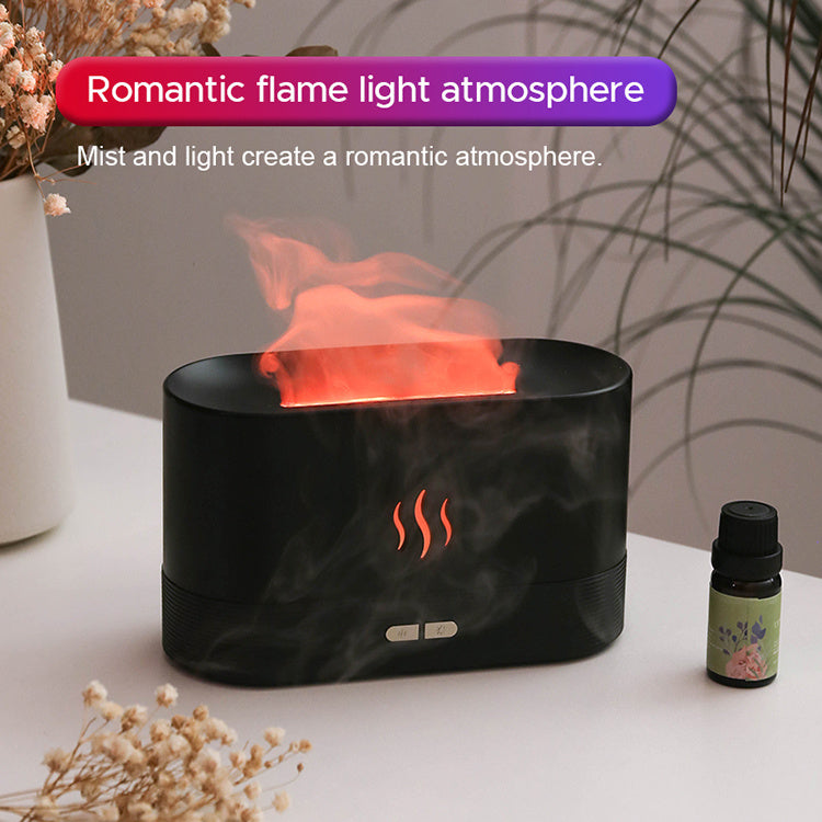 2022 Best Selling USB Ultrasonic Flame Humidifier Led RGB Colorful Essential Oil Fire Flame Aroma Diffuser - HD Wireless Product #4