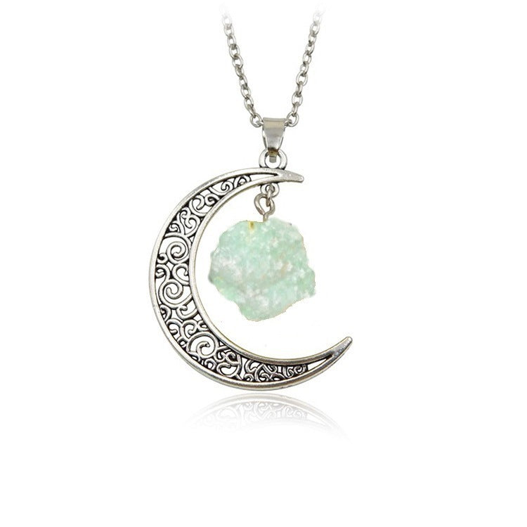 Natural Stone Crystal Necklace Vintage 7183e8e3 0c0b 48fb 8a76 da3089dc136a