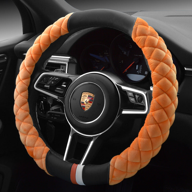 Universal Car Steering Wheel Cover Winter Decoration Cute 38cm Plush Footprint Auto Automobile Vehicle Steering Wheel Protect