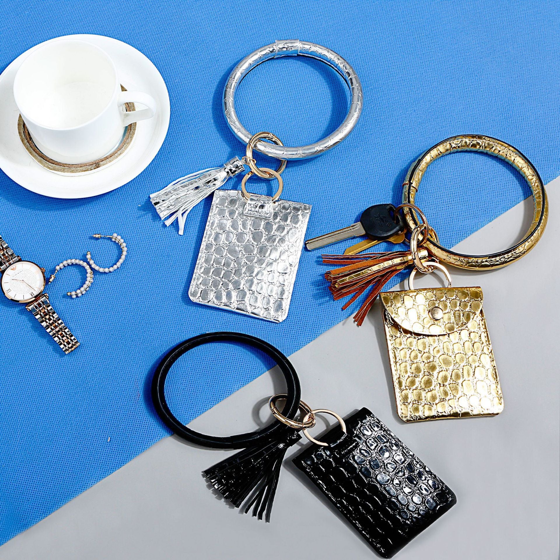 European And American PU Wrist Keychain Pendant 718b46fd cc8a 4613 90ea ed9037d14666