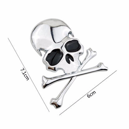 3d metal alloy zinc skull skeleton bones car truck bike stickers labels emblem sign car styling jewelry intimate accessories - HD Wireless Product #3