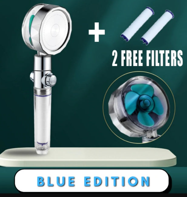 Shower Head Water Saving Flow 360 Degrees Rotating With Small Fan ABS Rain High Pressure Spray Nozzle Bathroom Accessories 71