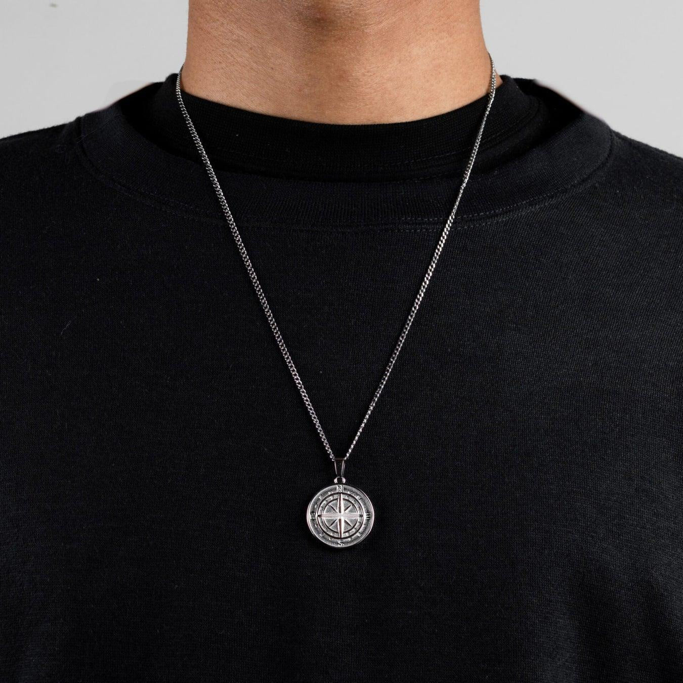 Stainless Steel Compass Circular Necklace 71b50301 448f 44ea 9406 d1071aadb319