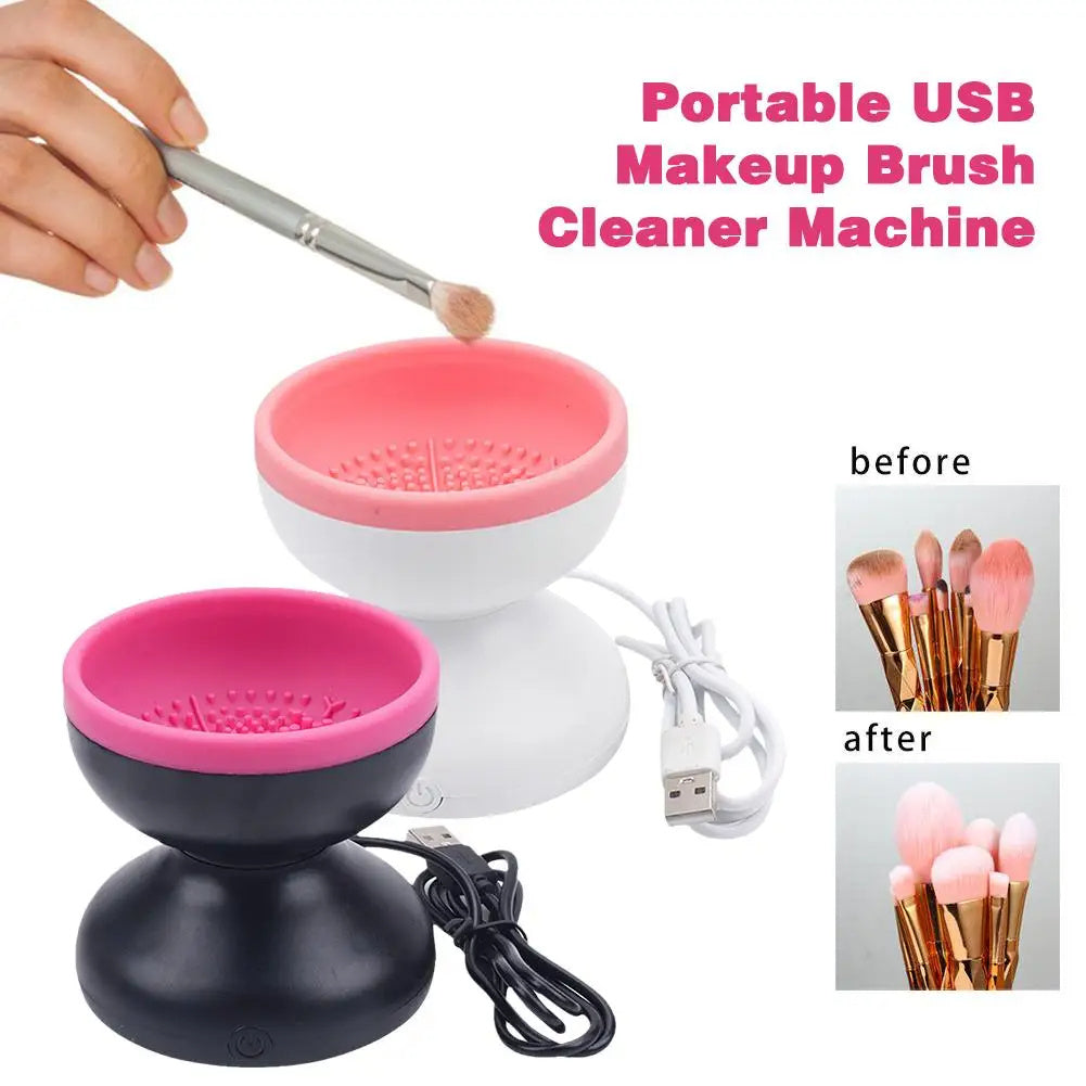 Electric Makeup Brush Cleaner Machine Portable Automatic USB Cosmetic Brush Cleaner Tools For All Size Beauty Makeup Brushes 