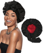 Double-layer Satin Ribbon Round Cap Bow Artificial Silk Beauty Hair Care Wide-brimmed Hat 71d1a2e0 9b2d 41ae 80ec 3232aeca489