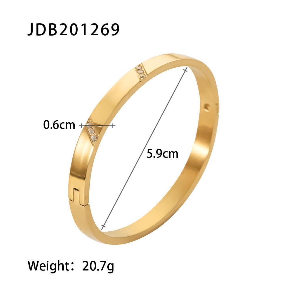 Fashionable And Versatile Gold-plated Stainless Steel Bracelets With Zirconia 71d55c1d b797 44ee b1f9 6c7d6df08014