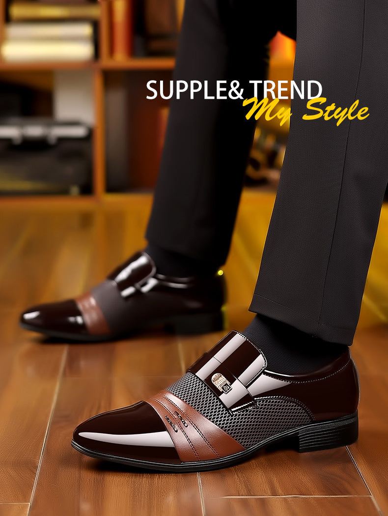 Wine Red Fashion Patchwork Leather Shoes For Men 71d7f09a 3f0b 4529 b7e3 3112005dbd62