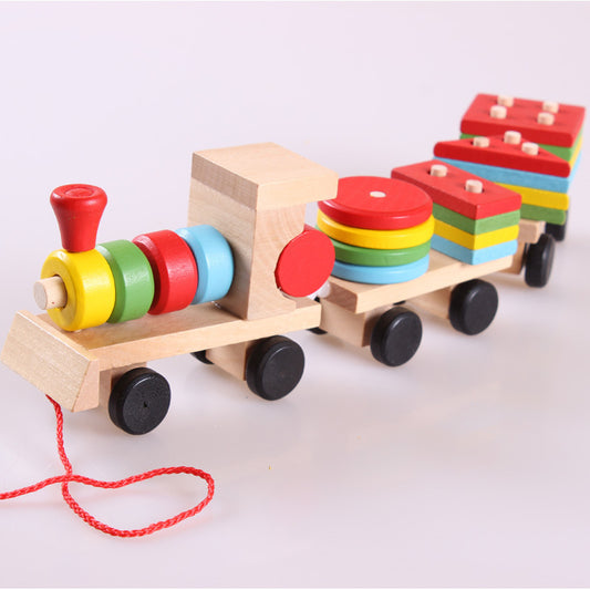 Wooden Train Three-section Tractor Toy Children's Intelligence Puzzle Toys Educational Toys 71d90b51 8ad4 4a21 b083 de7bd58d9