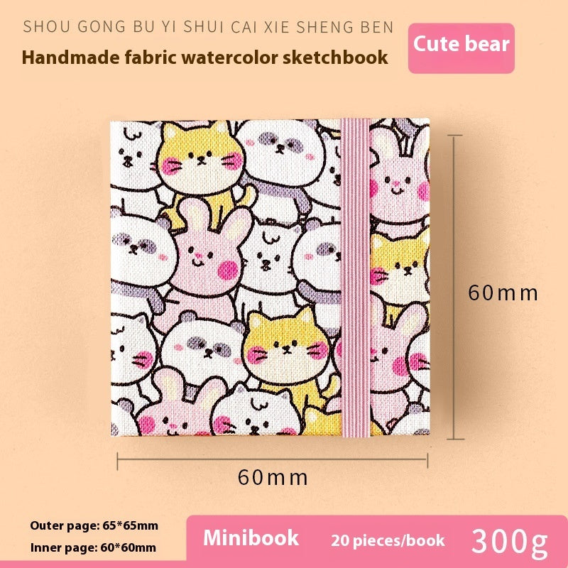 Feiluniao Watercolor Notebook Fabric Handmade Mini Portable Portable Character Sketch Hand Painted Graffiti Drawing Book - 图片 43