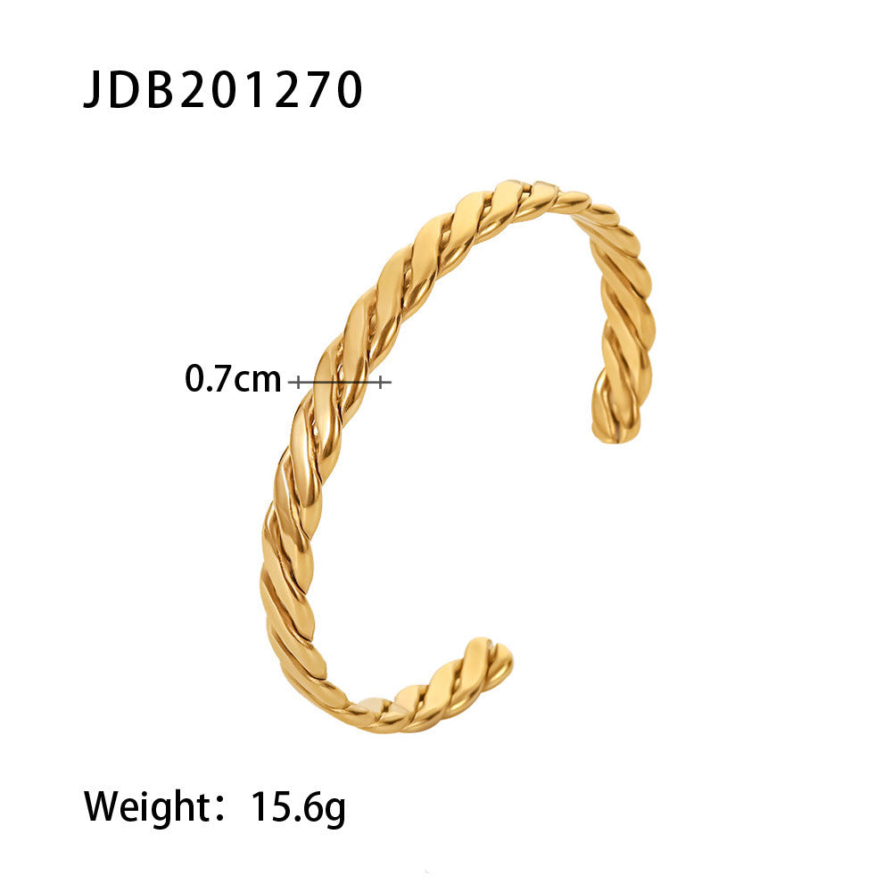 Fashionable And Versatile Gold-plated Stainless Steel Bracelets With Zirconia 72047d74 a5c2 45ea 8535 0486ec25de47