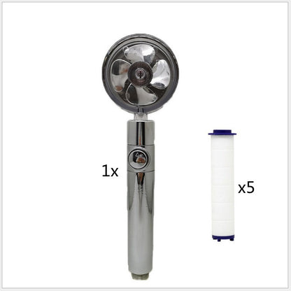 Propeller Driven Shower Head With Stop Button And Cotton Filter Turbocharged High Pressure Handheld Shower Nozzle 720d3ee2 ae