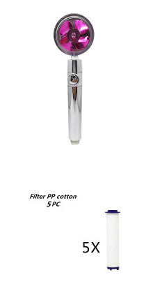 Propeller Driven Shower Head With Stop Button And Cotton Filter Turbocharged High Pressure Handheld Shower Nozzle 721f14a4 08