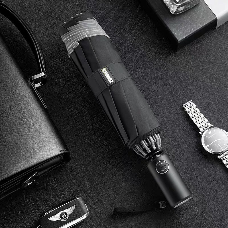LED Flashlight Lighting Rain and Sunshine Folding Umbrella 722355425402