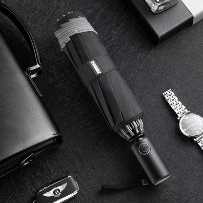 LED Flashlight Lighting Rain and Sunshine Folding Umbrella 722355425402