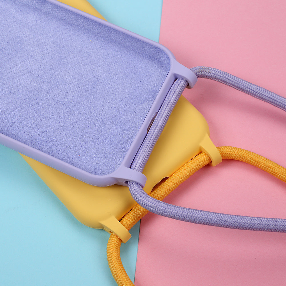 Simple Solid Color Messenger Lanyard Liquid Silicone Fine Hole Mobile Phone Case 722a1f39 9928 4a82 b390 3001f5a9f8b6