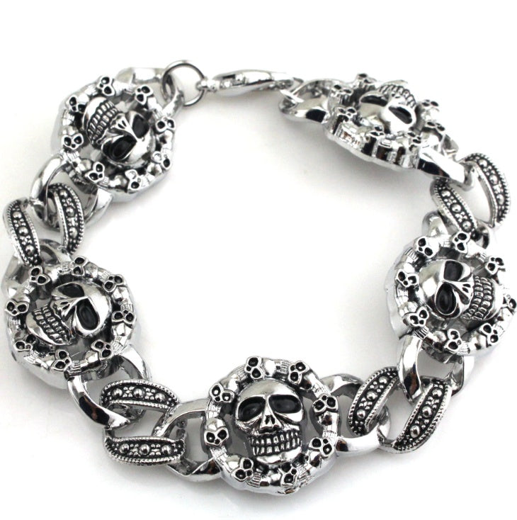 European and American rock band personality punk jewelry men's metal bracelet round skull 7233819770040 b7b953b1 38eb 4dea a0