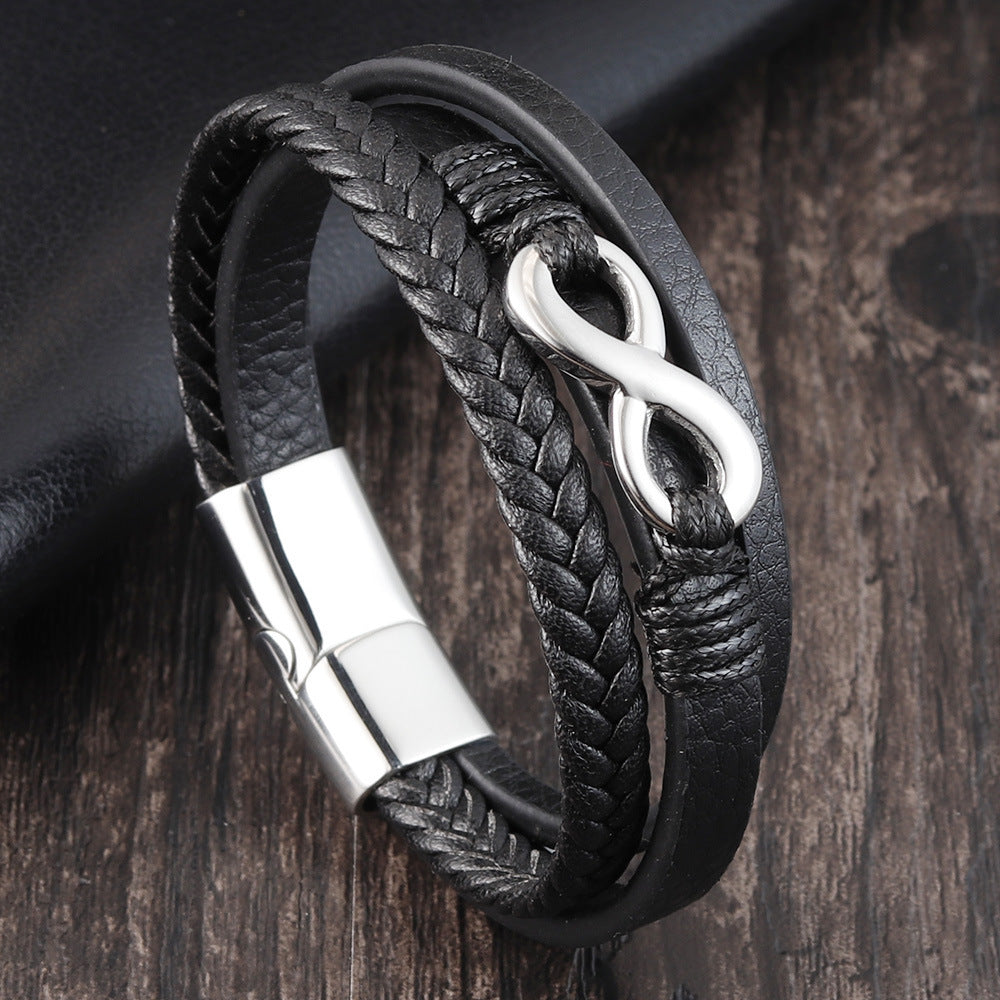 Woven multilayer leather bracelet 723722058453 31f04f94 b7be 4473 baf8 cc8a64ec3295
