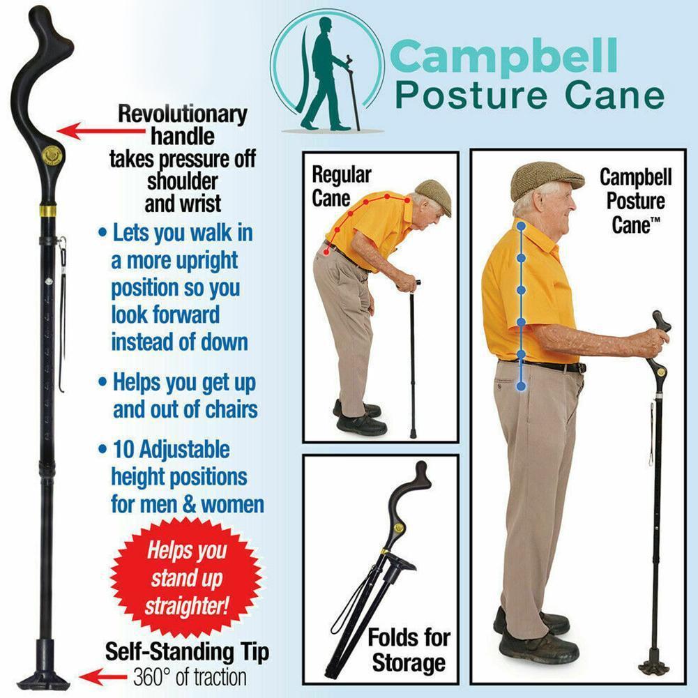 Telescopic Stick Stool Folding Handle Walking Stick 7237236539456