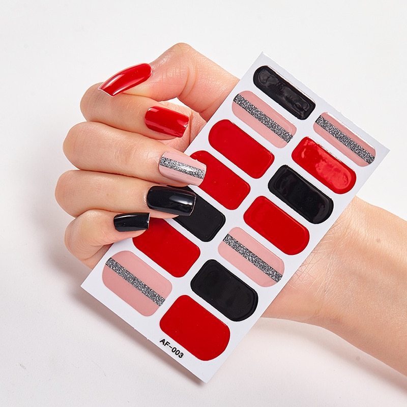 Solid Colors And Creative Nail Art Creative Women Salon Nail Decoration Fashion Nail Polish Nails Sticker Designer Nail Strip