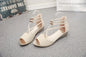 Strap round head low heel sandals 725098139865