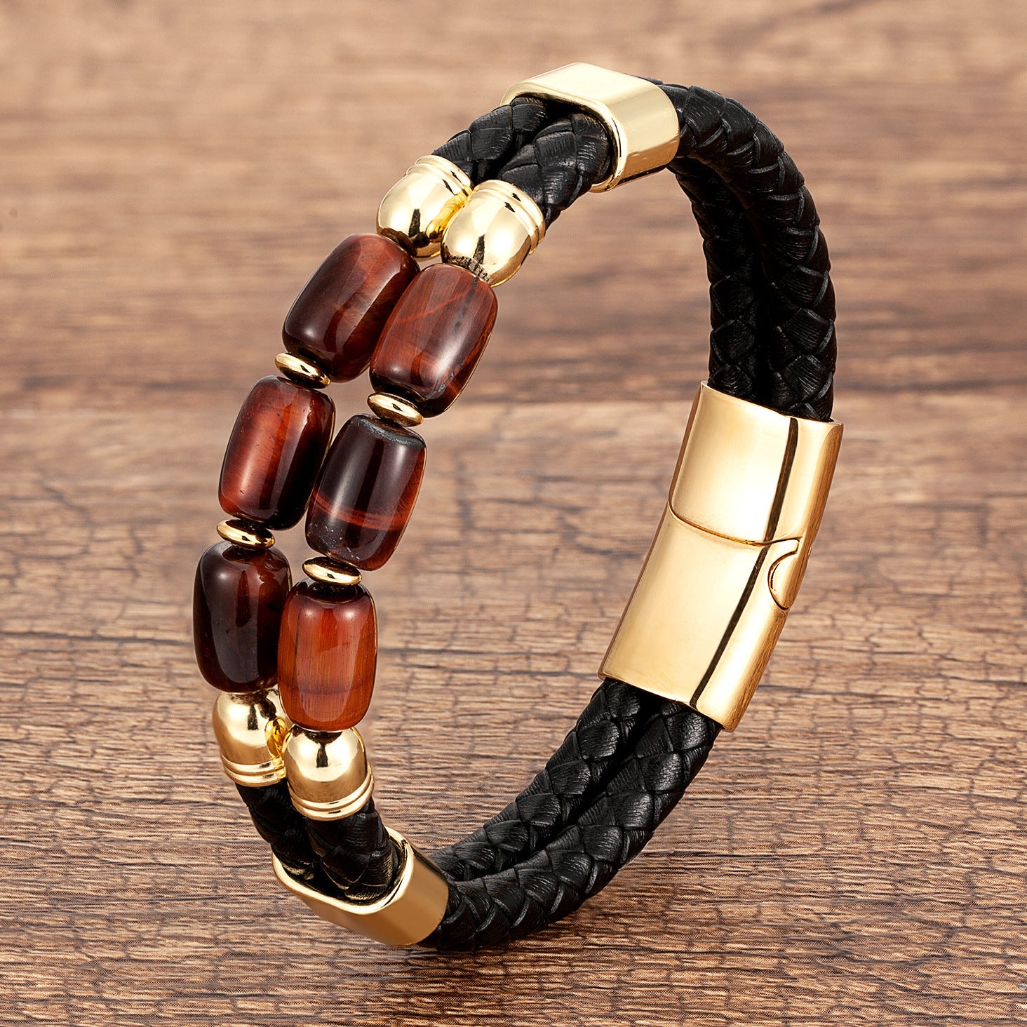 Men's Double-layer Simple Woven Leather Bracelet 72541839 844e 4286 87e7 5a2707d2571b