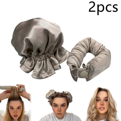New Heatless Curl Stick With Cloth Cover Cute Ball Head Hair Curler Headband Hair Rollers Wave Form Curling Rod Hair Style To