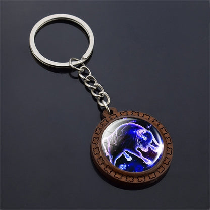 Constellation Keychain Wood Carved Time Gem Pendant 727383bd d914 427c 8afb 041f8fd1293f