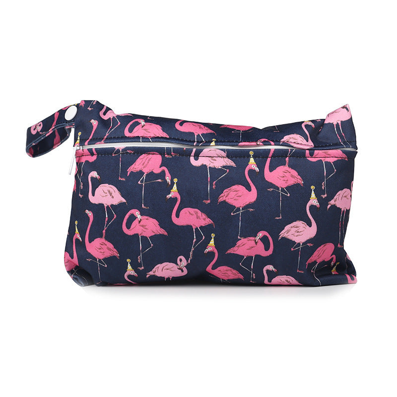 Cartoon printed single zipper small diaper storage bag 728375956677