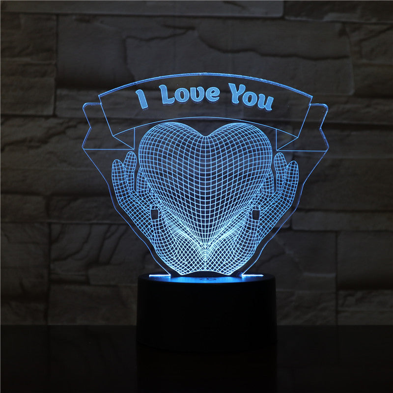 Valentines Day Gift Hands Holding Love 3D Night Light 728998161302