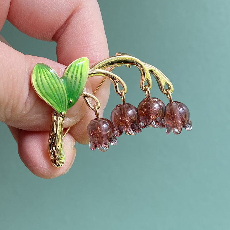 Natural Golden Jade Glass Berry Lily Of The Valley Brooch 7295ede2 cb94 4c67 97fa 221a962c9c72