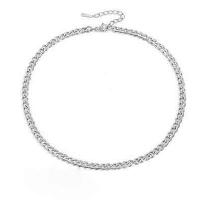 Stainless Steel Necklace 14K Gold Plated Cuban Chain Clavicle Chain 72a00a47 d38a 480f 8476 abefd04476e3