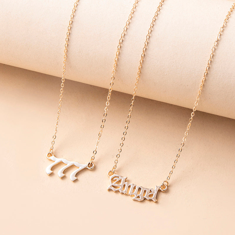 Gold Letter Angel Number 444 777 Multi-layer Chain Necklaces For Women 72a0b262 09fe 42d7 9095 a27e34beeb2e