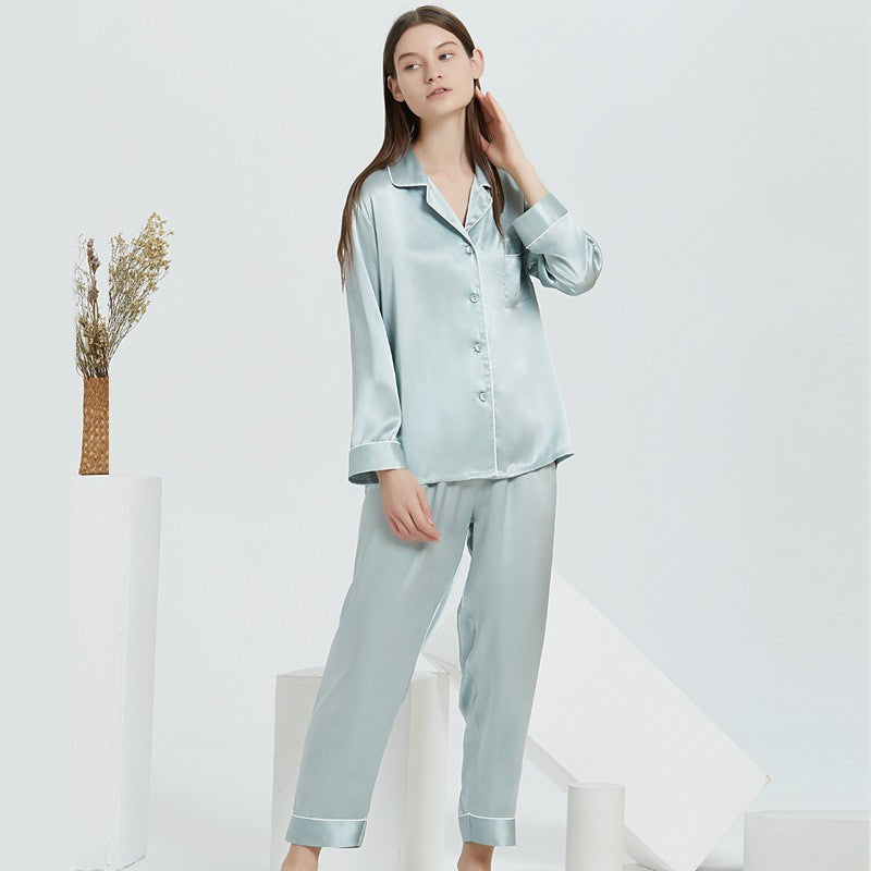Couple's Silk Pajamas Long-sleeve Suit Silk Homewear 72c79dac 1224 4269 a93f c3811d6c44f5