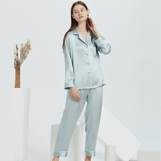 Couple's Silk Pajamas Long-sleeve Suit Silk Homewear 72c79dac 1224 4269 a93f c3811d6c44f5