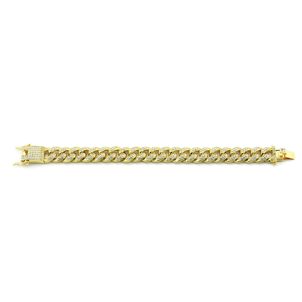 Full Rhinestone Cuban Bracelet Hiphop Men's Fashion 72cde96f 7fde 460c b71e 445d6b7608e7