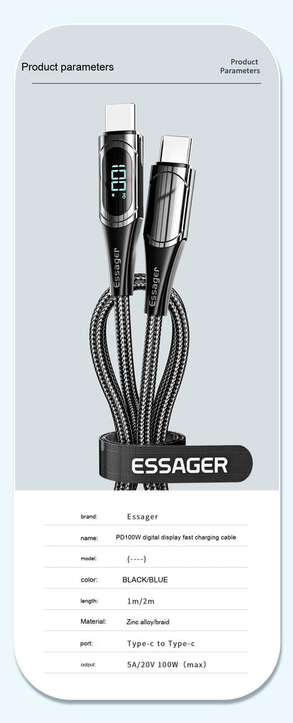 Fast Charge 100W Dual Type-c Super Fast Charge Data Cable - 图片 6
