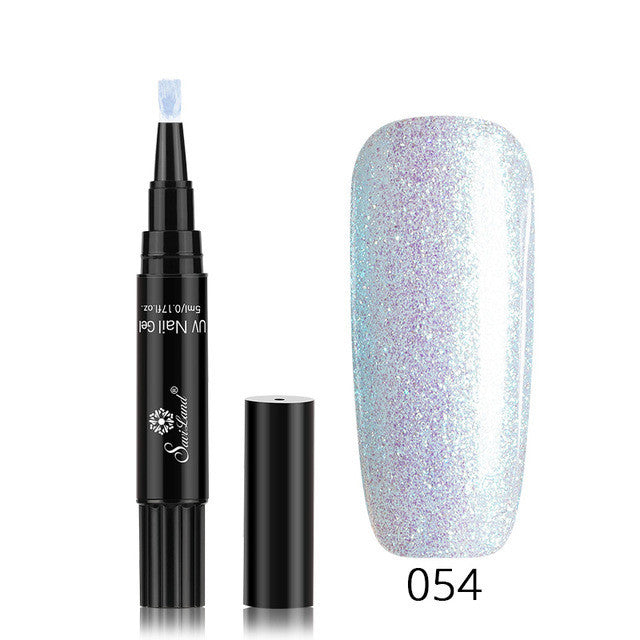 3 In 1 Gel Nail Varnish Pen Glitter One Step Nail Art Gel Polish Hybrid - HD Wireless Product #65
