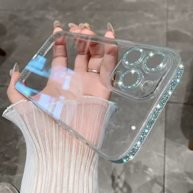Glitter Frame Phone Case Transparent And Creative Mirror Glass Protective Cover 73078d9d 4ad0 4dfa ba38 7fc5abe30bed