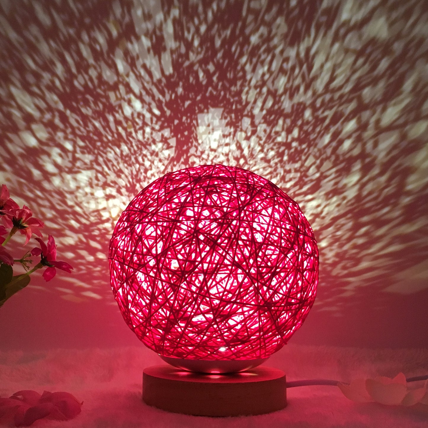 Amazon Hot Selling Creative Linen Table Lamp Novel and Unique LED Intelligent USB7 Color RGB16 Color Remote Control Rattan Ba