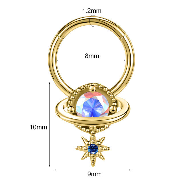 Closed Ring Star Ball Pendant Nose Ring Personality Piercing Jewelry 73382c50 fc92 4241 ad77 6dc777f0e796