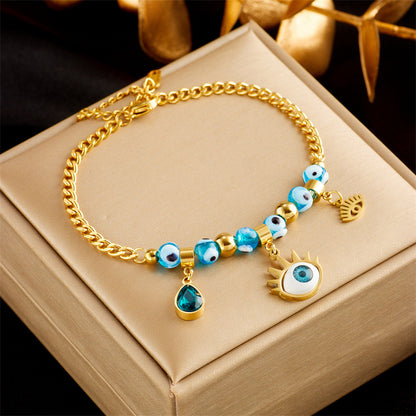 Stainless Steel Gold Plated Punk Fashion Double Layer Bracelet For Women Girl Snake Chain Party Luxury Jewelry 7347b1af af57 
