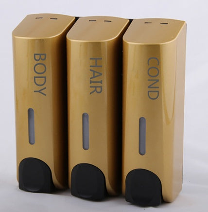 Plastic Wall Mount Soap Dispenser  Black Bathroom Shower Shampoo Liquid Dispenser Set Hotel Mall Kitchen Soap Bottle 350ml 73