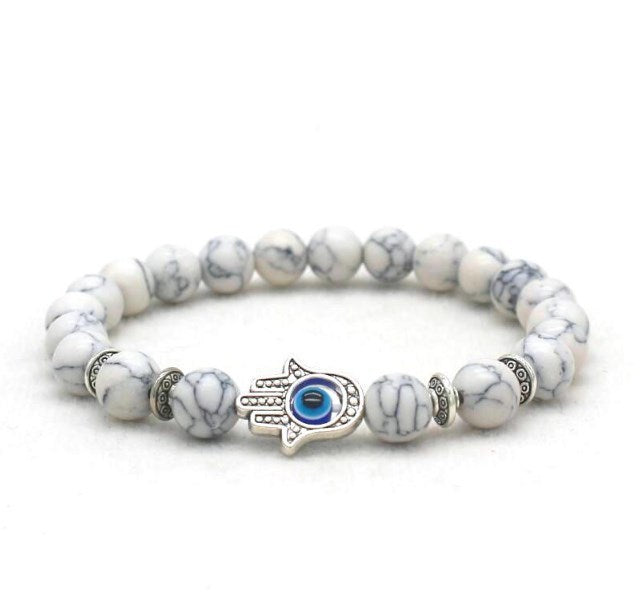 8mm Palm Eye Volcanic Stone Elastic Line Yoga Bracelet - HD Wireless Product #8