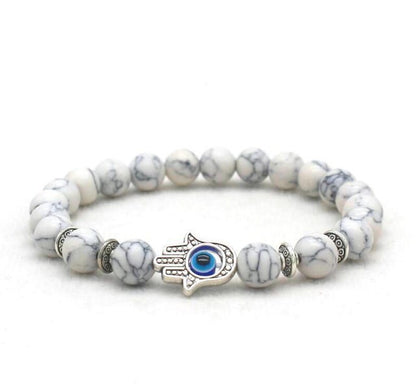 8mm Palm Eye Volcanic Stone Elastic Line Yoga Bracelet - HD Wireless Product #8