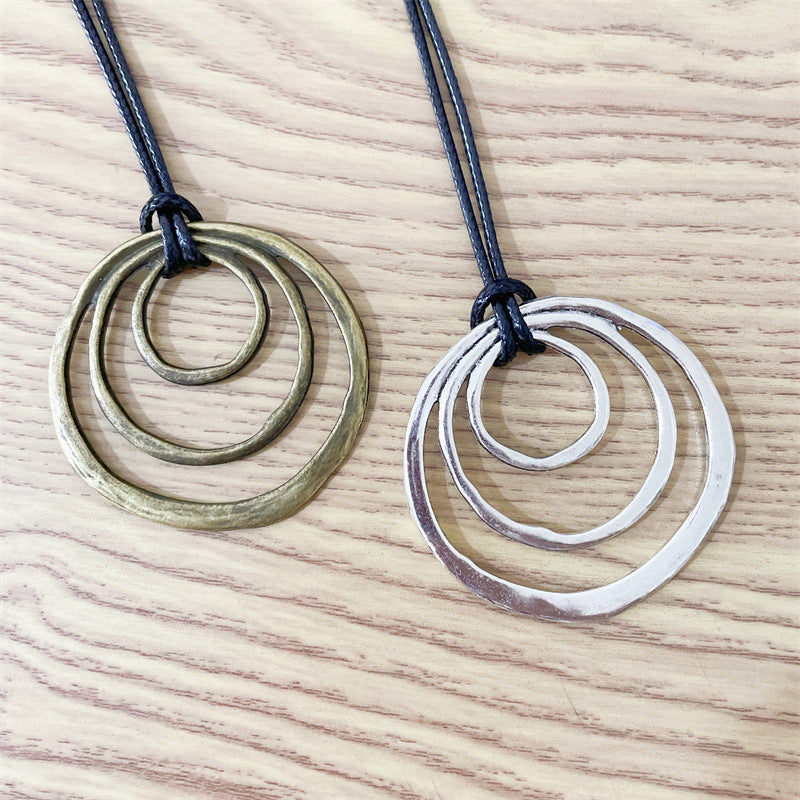 Simple Personality Hollow Circle Necklace Pendant 735b453a 95e2 4c72 b339 931ff4474378